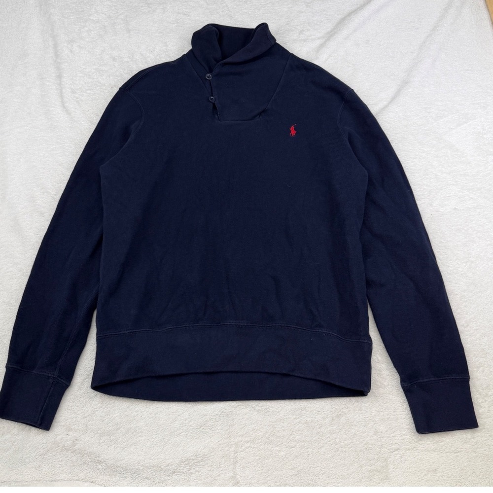 Polo Ralph Lauren Shawl Collar Sweater Mens Large Preppy Cotton Logo